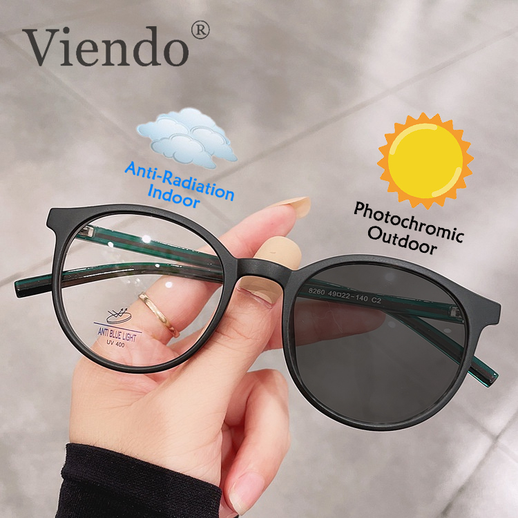 Round Glasses Photochromic Anti Radiation Eye Glasses For Women Men Anti  rad Sun Adaptive Glass Anti Blue Ray Transition in Eyeglass Specs