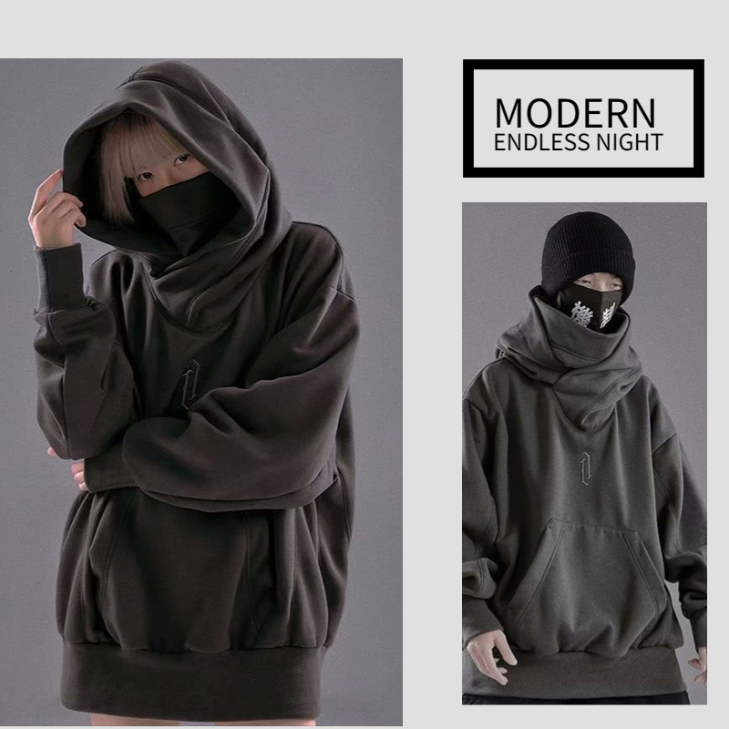 【M-3XL】Korean Style Simple Turtleneck Hoodie for Men Fashion Loose Kangaroo  Pocket Hooded Sweater for Women Couple Long Sleeve Tops