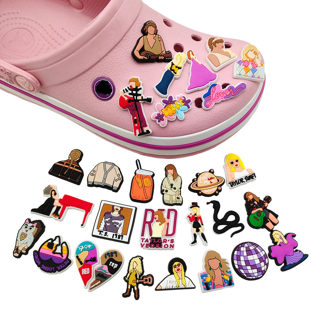 Taylor Swift Set Famous Woman Singer Crocs Jibbitz Charms Sandals ...