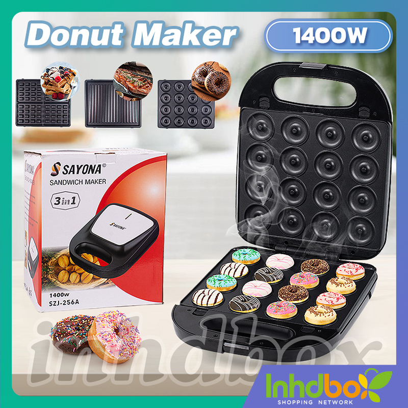 INHDBOX donut maker 3 in 1 waffle maker 16mini donut machine pancake