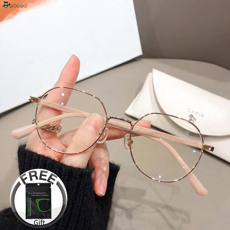Free Gift Fashion Graded Eyeglasses with Grade0-600 Myopia glasses women's  high-value student models anti-blue light display face small flat mirror