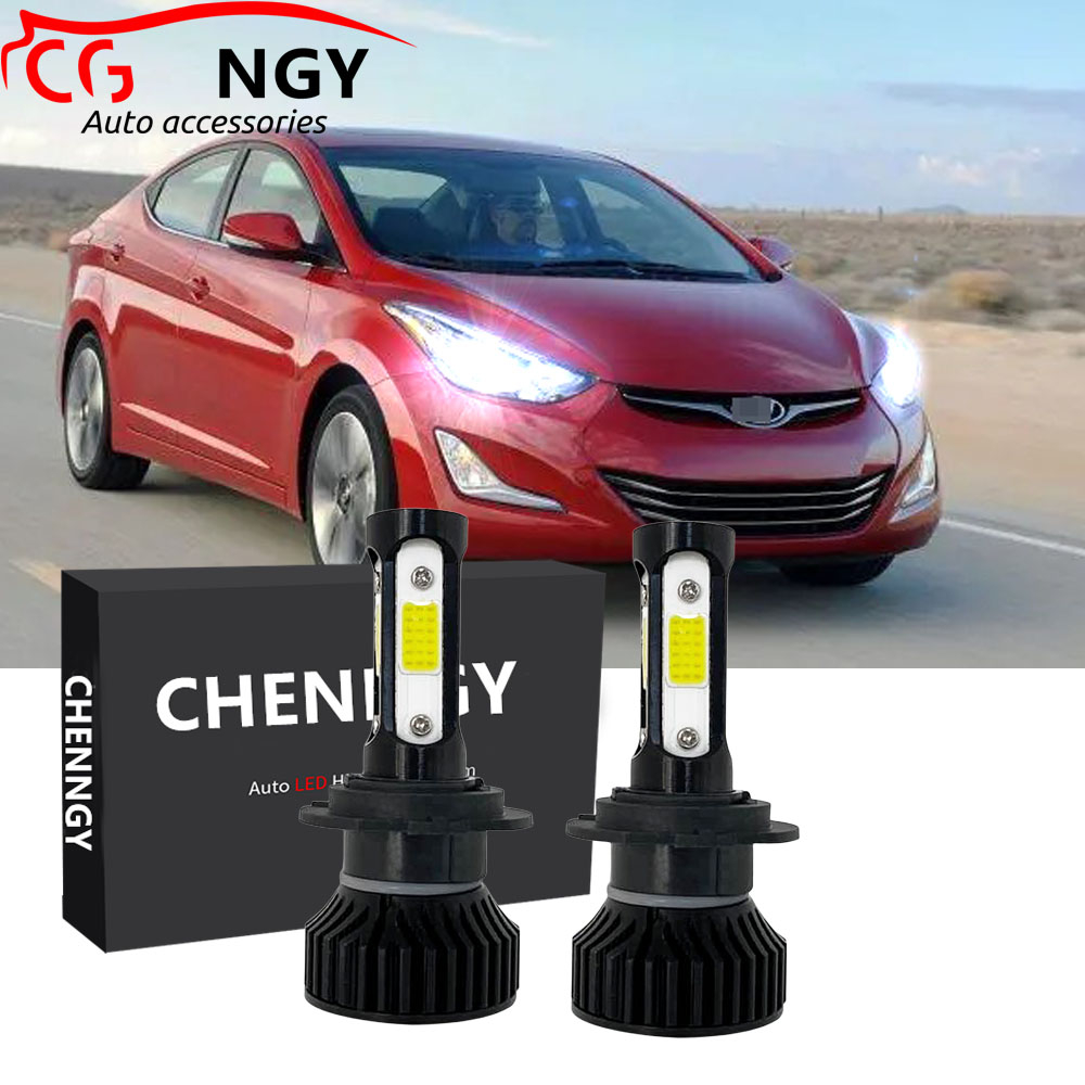 For Hyundai Elantra 2014 2015 2016 LED Headlight High Low Beam Bulbs Kit 6000K White Super Bright 4x