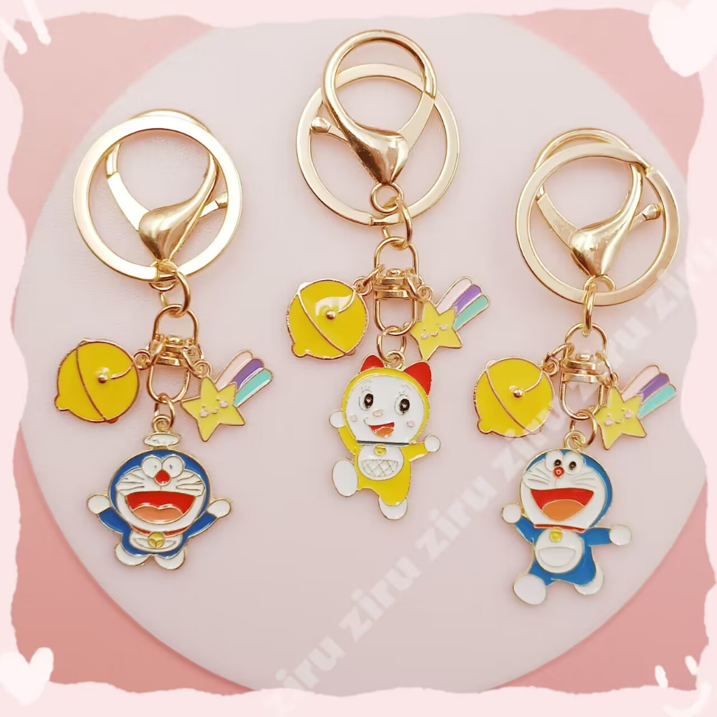 Anime Doraemon Keychains Cute Enamel Doraemon Keyrings Cartoon Jewelry ...
