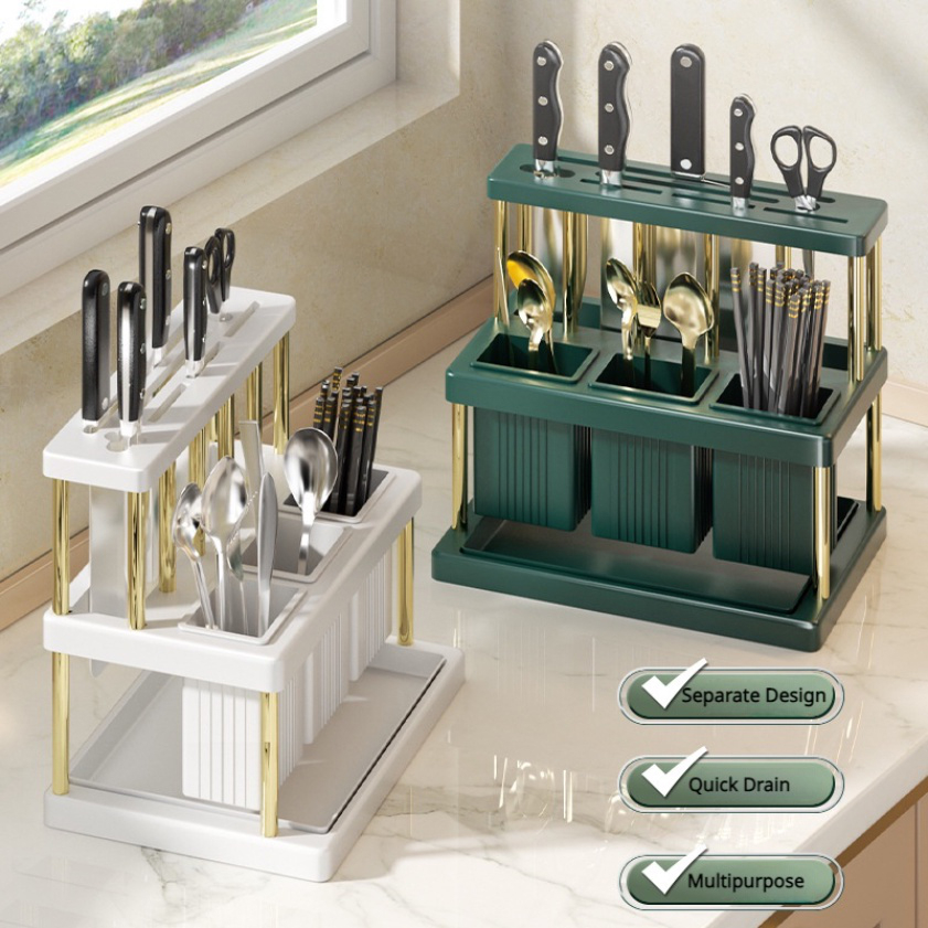 Harbour Life Kitchen Rack Cutlery Chopstick Drainer Holder Rak Pisau