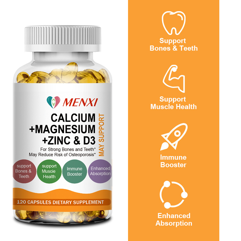 MENXI Zinc Calcium Magnesium & Vitamin D Complex Supplement 120