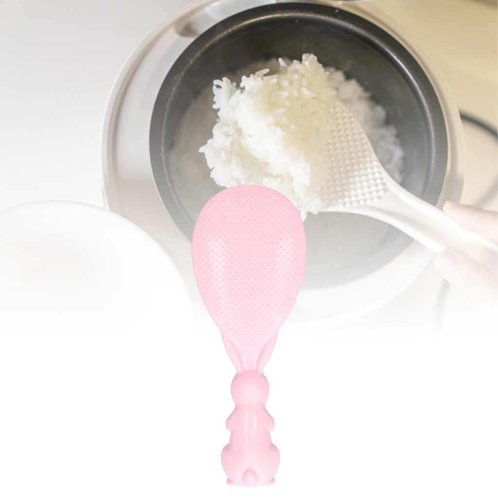 Cute Bunny Non Stick Rice Spoon Threedimensional Standable Rabbit Rice ...