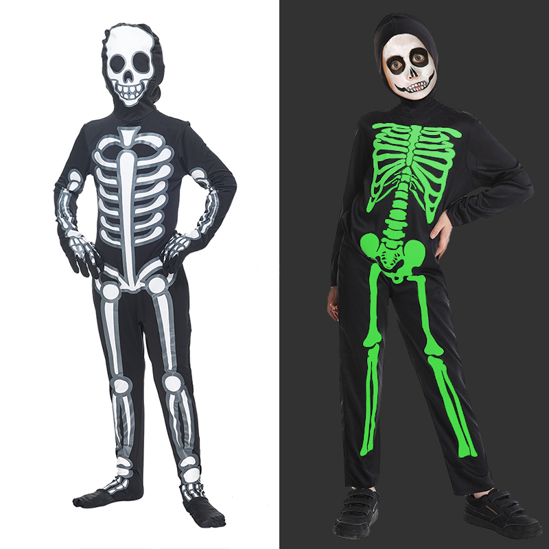 green silk summer dress Emerald Green Skeleton Hooded Costume for Women main image 1