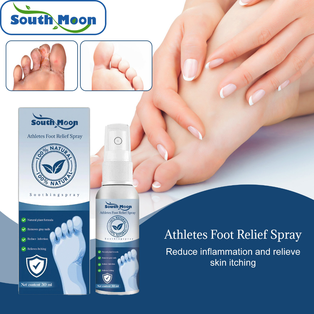 South Moon Athlete's Foot Relief Spray 30ml Herbal Antibacterial Spray ...