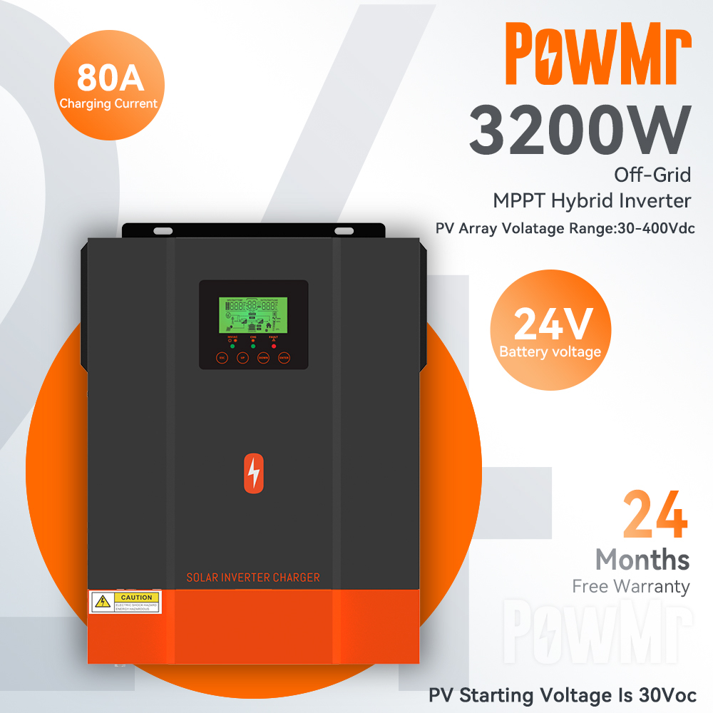 Powmr Wide Voltage 1500W Hybrid Solar Inverter 12V 230V Pv Max
