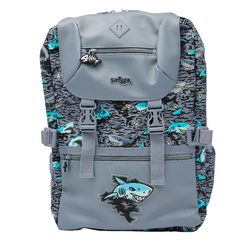 Smiggle Shark Wild Side Attach Foldover Backpack For kids