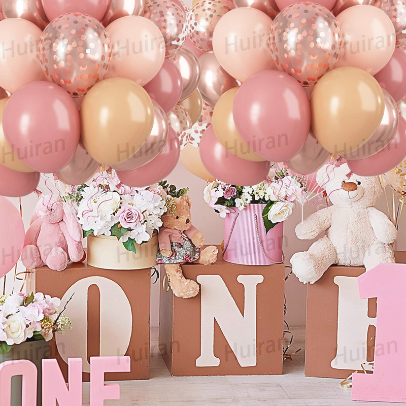 40pcs 12inch Rose Gold Confetti Latex Balloons Dusty Pink Balloon Set ...