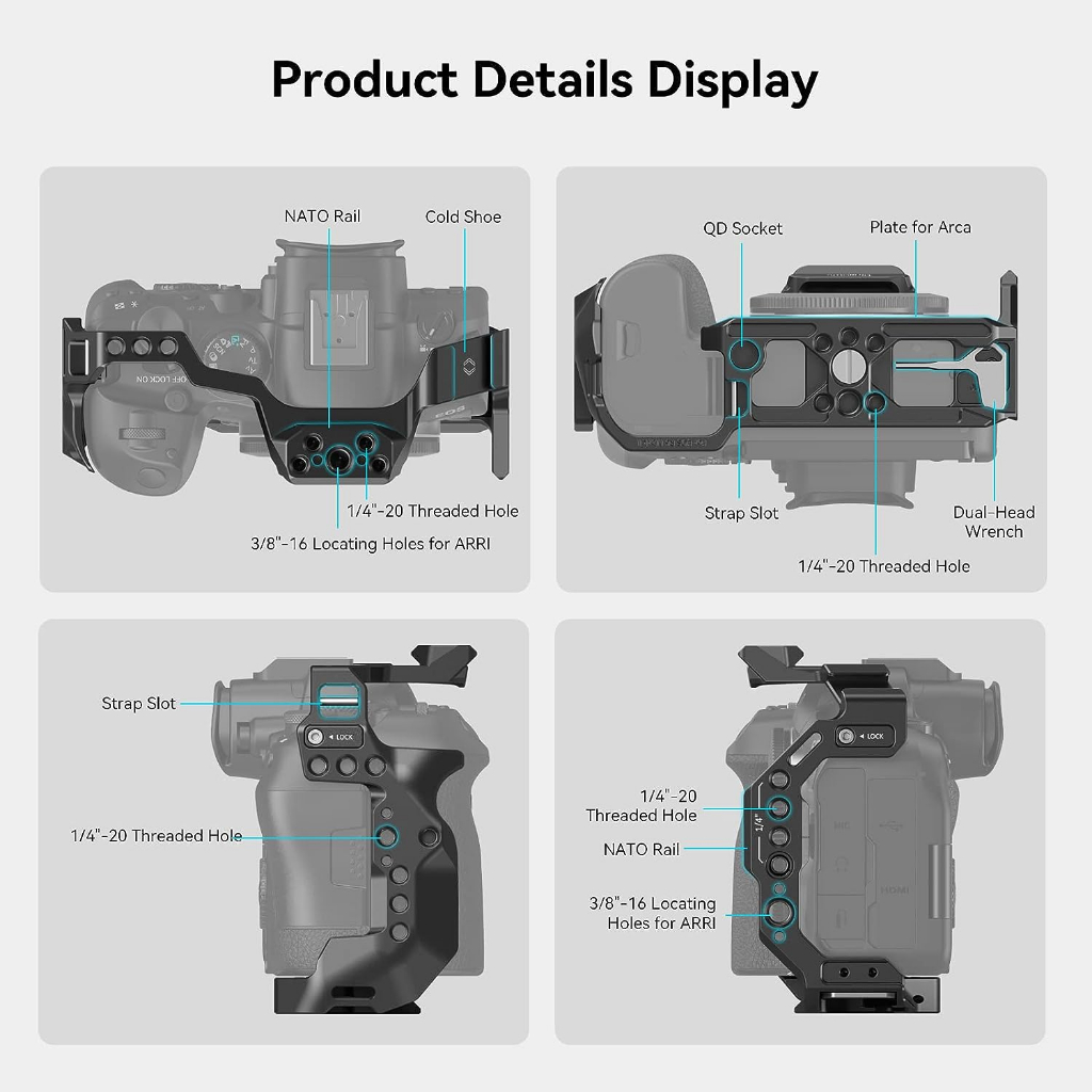 SmallRig R6 Mark II Camera Cage for Canon, Formfitting Video Making ...