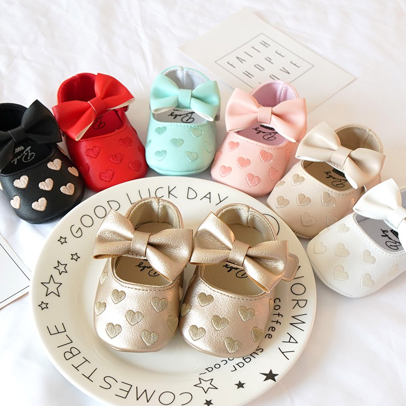 Baby Shoes For Infant Girl Crib Shoes For Kids Girl PU Leather Flats