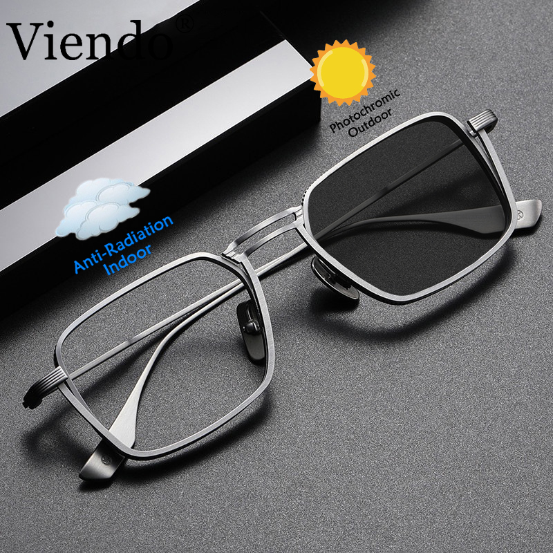 Anti Radiation Photochromic Eye Graded Glasses For Women Men Square ...