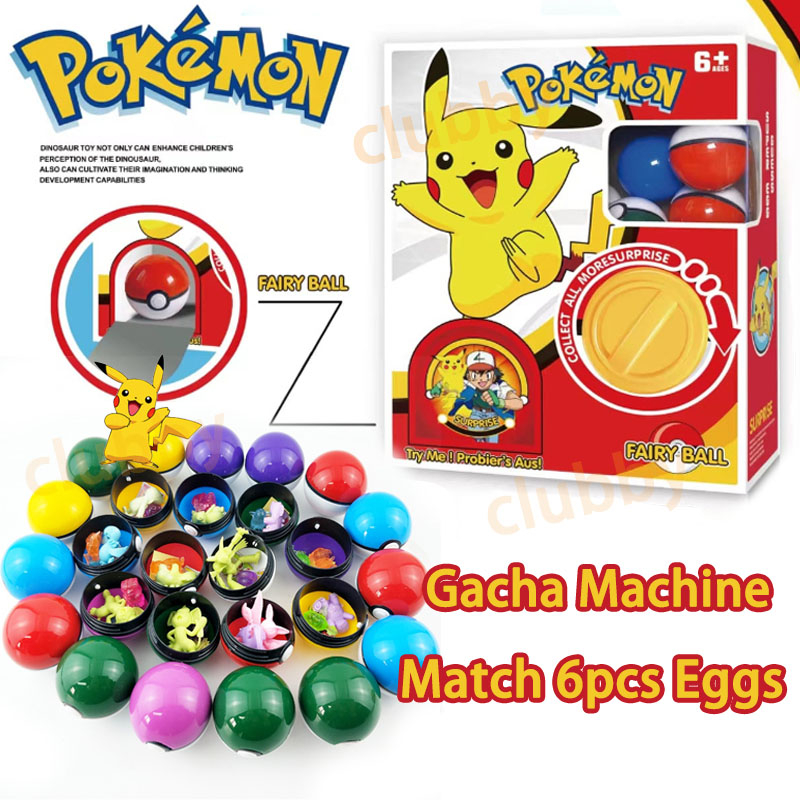 Pokemon Gacha Machine With Surprise Eggs Cute Figure Toys Kids Crane ...