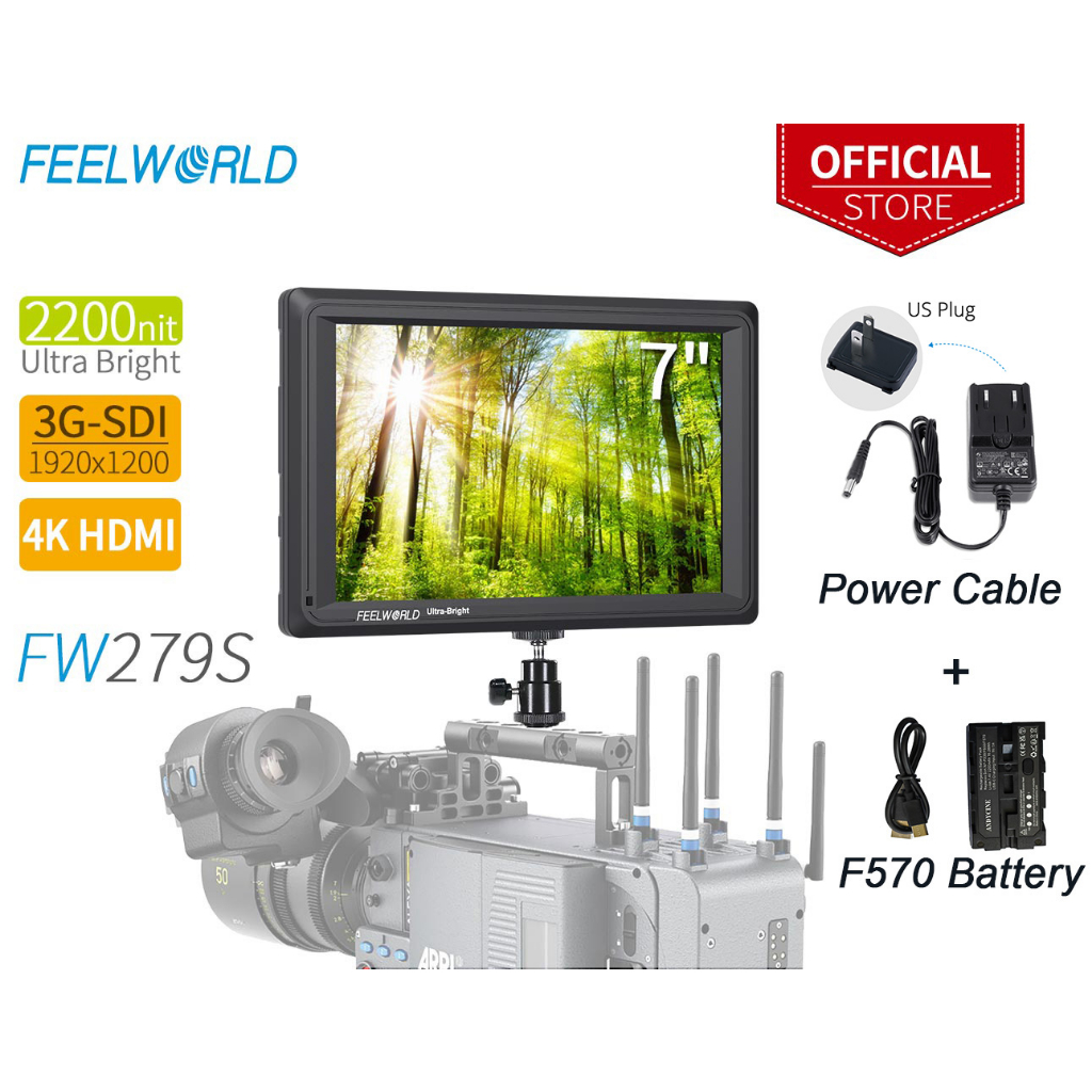 FEELWORLD FW279S 7 Inch Ultra Bright 2200nit DSLR Camera Field Monitor ...