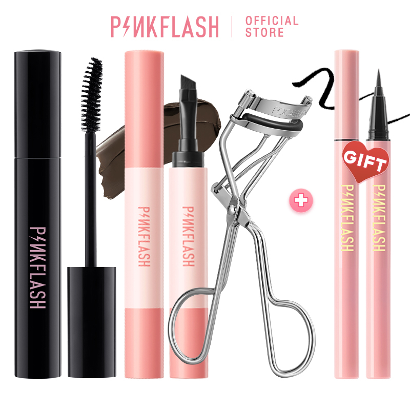 PINKFLASH Waterproof Eyebrow Pomade + Cream Eyeliner + High Pigment ...