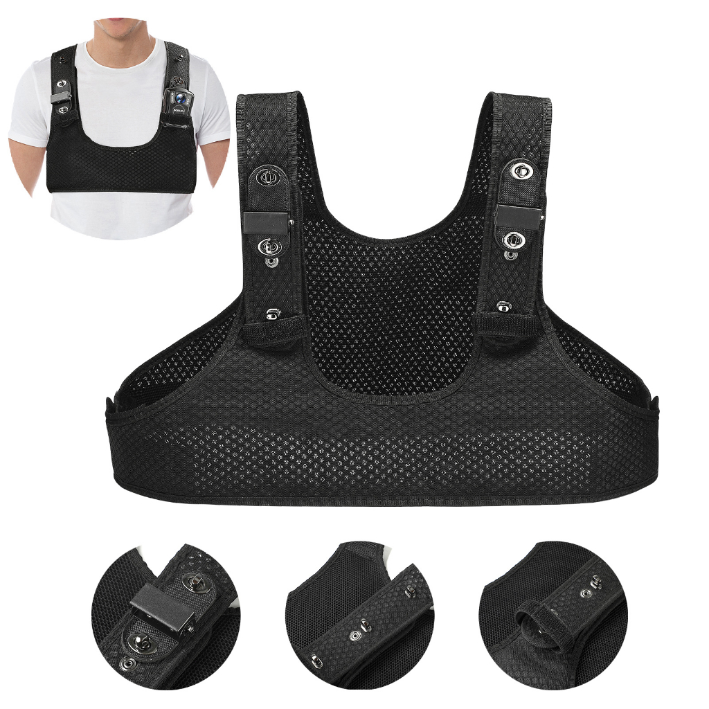 BOBLOV Body Camera Chest Mount Dual Shoulder Vest for All Body Camera