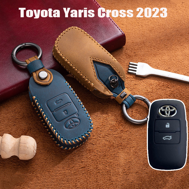 For Toyota Yaris Cross 2023 Remote Key Leather Case Cover Keychain ...