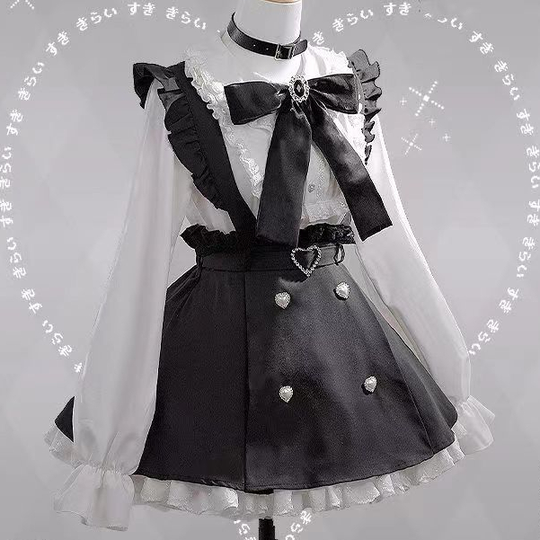 Japanese cute women's white shirt, black skirt, cosplay anime clothing | Shopee Philippines