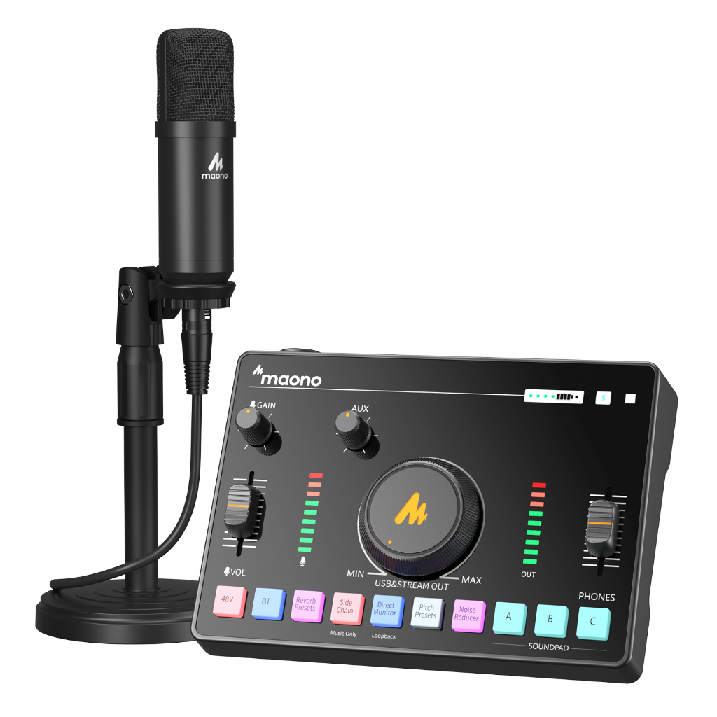 Maono AMC2A Neo Professional Sound Card Microphone Set Audio Interface ...