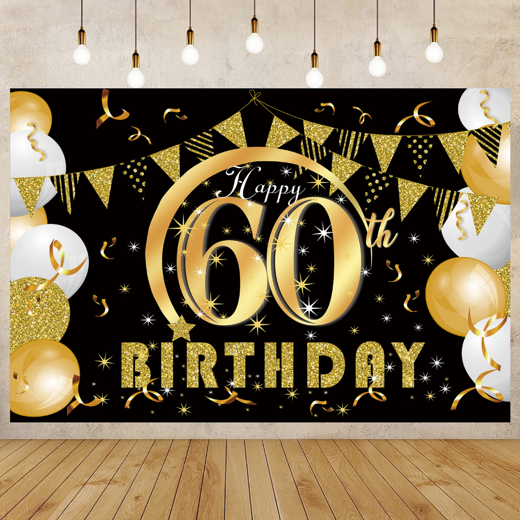 5x3ft Happy 60th Birthday Photography Background for Birthday ...