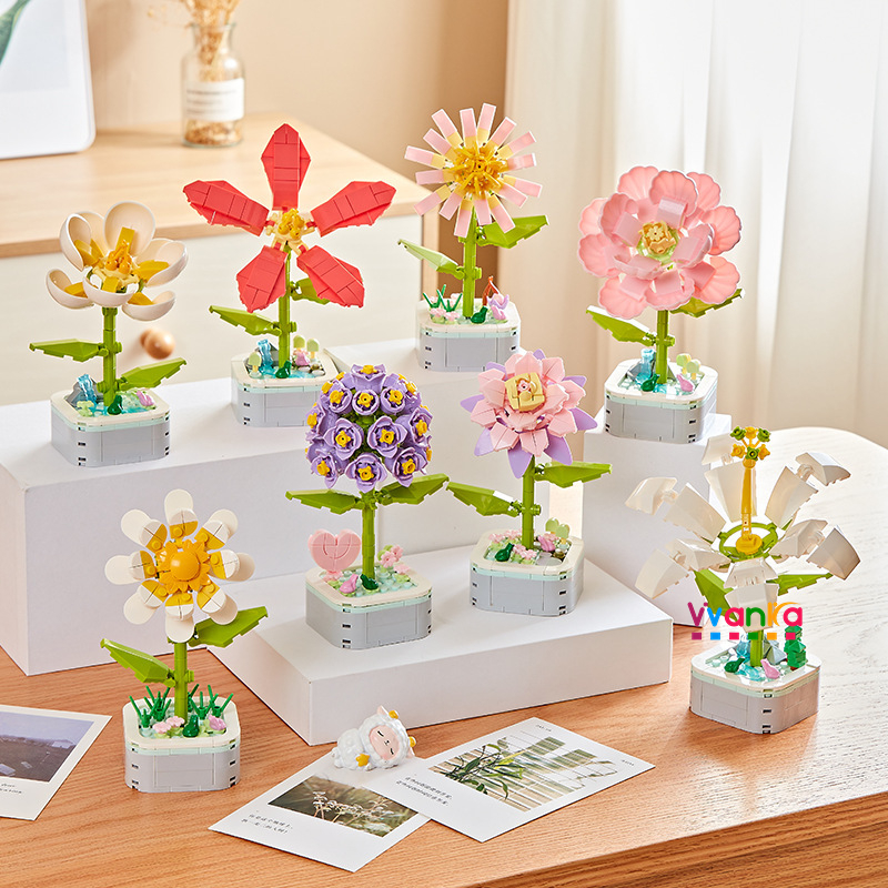 From PH DIY Artificial Flowers Potted Creative Building Blocks Toys ...