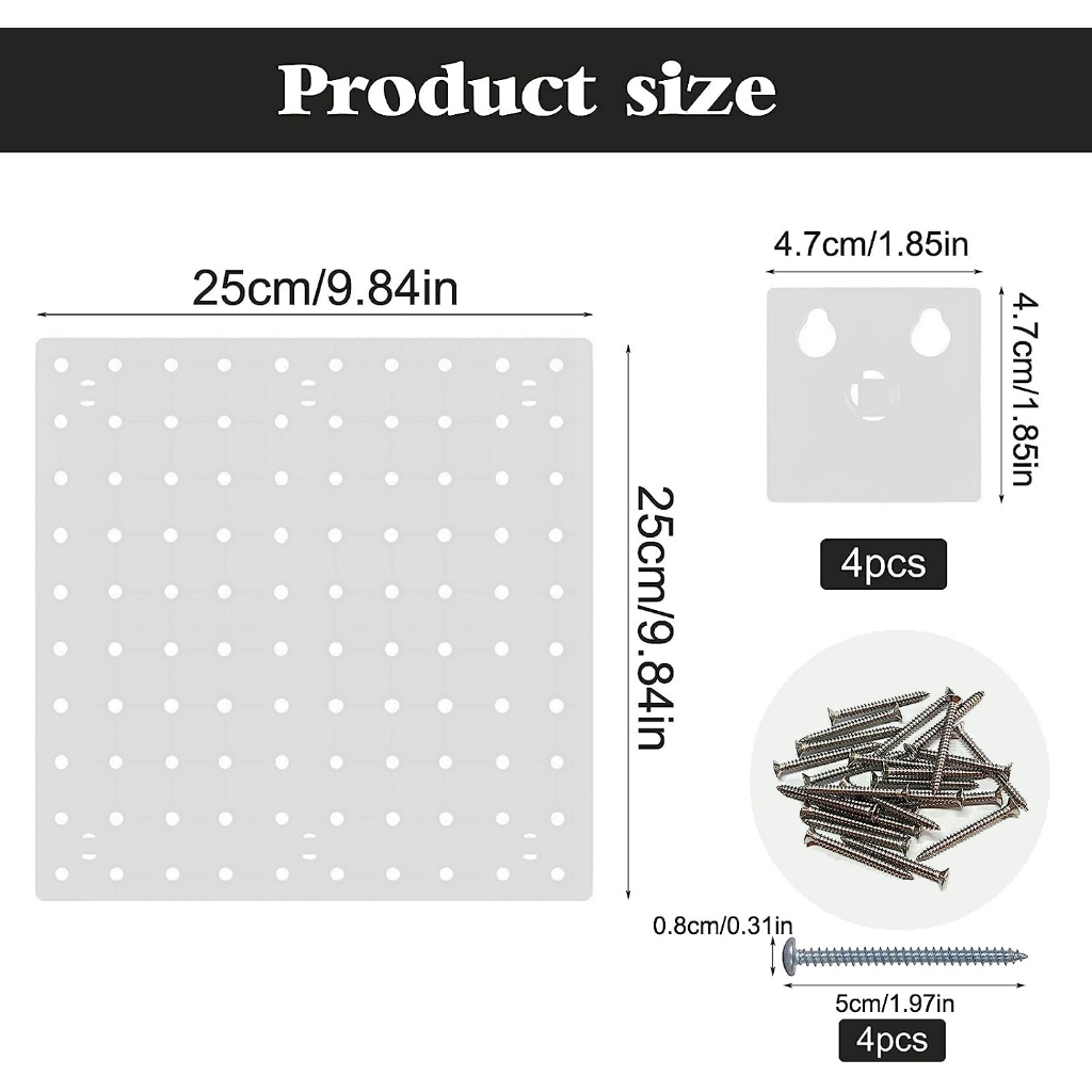 Pegboard Wall Home Decor Storage Wallboard DIY Accessories Hanging