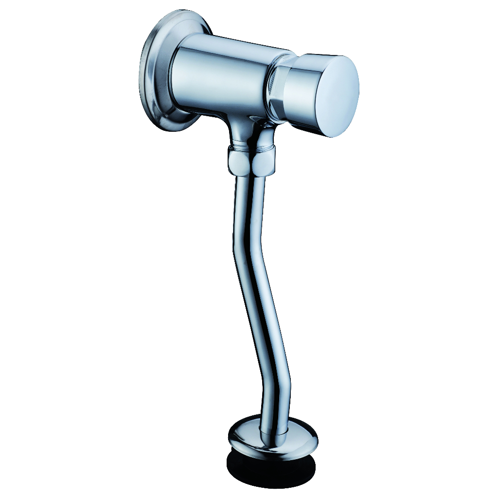 Push button timed flow urinal flush valve brass chrome plated wall