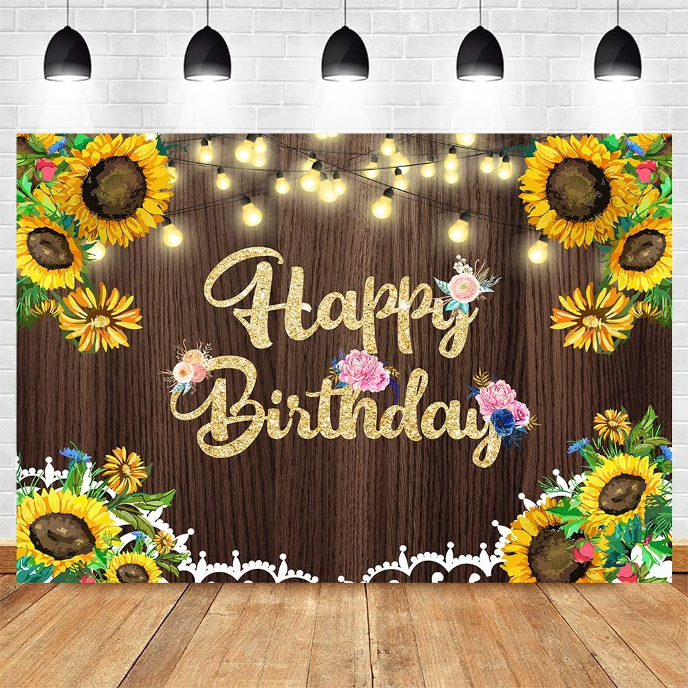 Sunflowers Happy Birthday Photography Backdrop Sunflower Birthday ...