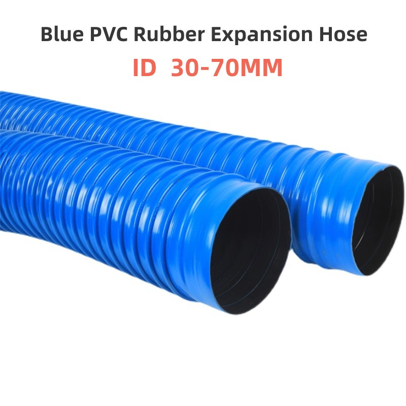 Blue PVC Rubber Expansion Hose ID30-70MM Dust Removal Pipe Flexible ...