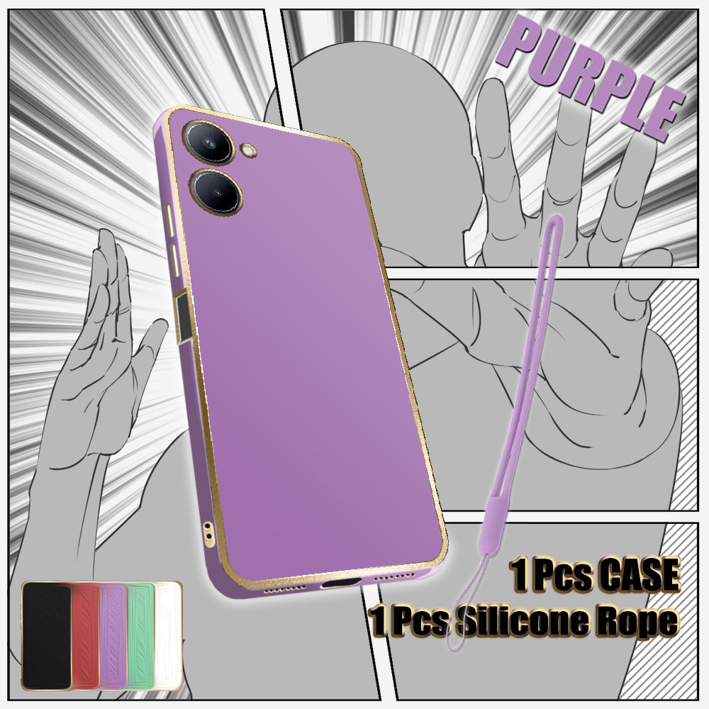 Custodia Topme In Silicone Spazzolato Per Realme C33 (6.5"), Blu, Antiurto E Antigraffio