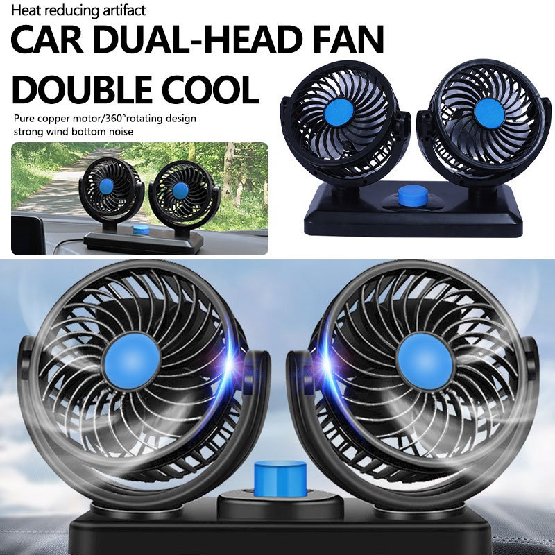 Small Dual Air Diffuser Automotive Fan 12V/24V with Airflow Adjustment ...