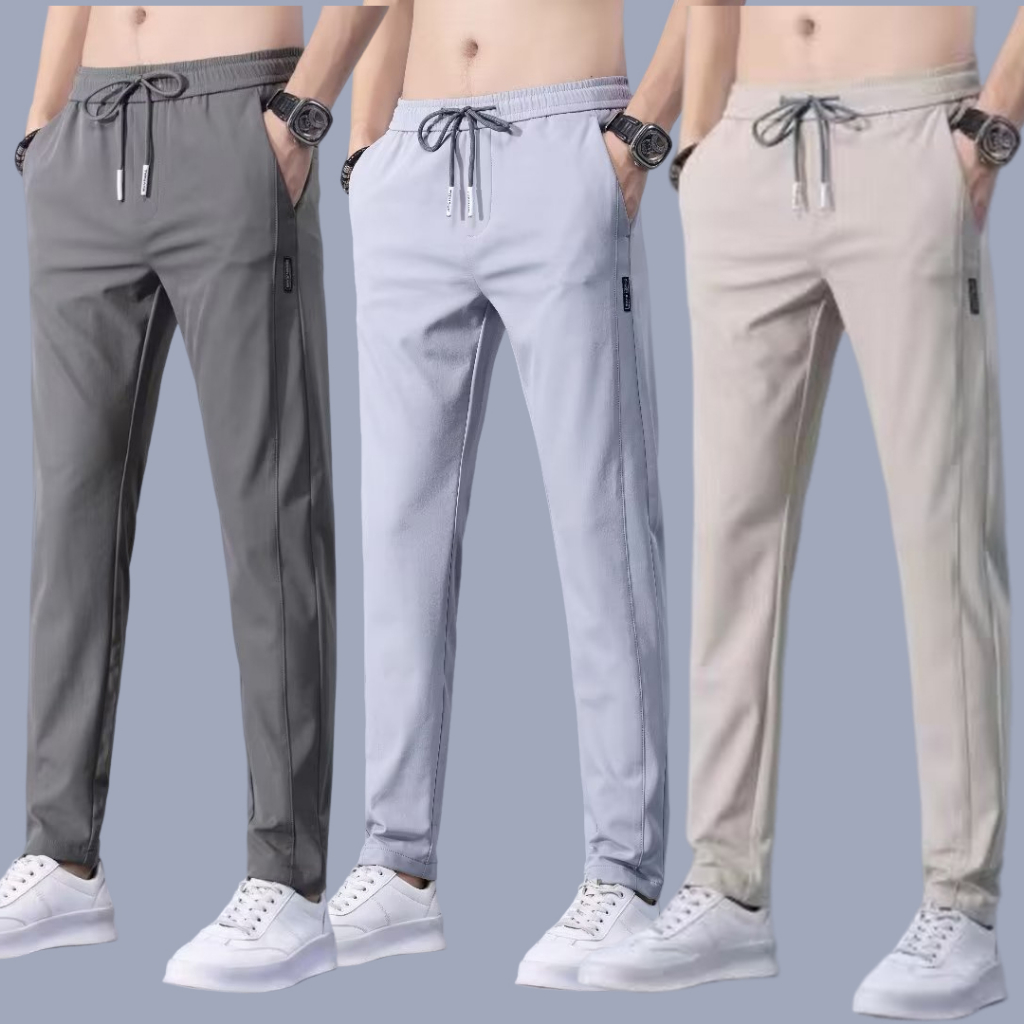 Korean Men's Fitted Breathable Straight Casual Pants Spring And Summer ...