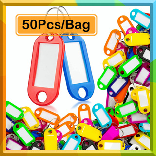 Temu 50 Pack Key Tags with Labels and Split Rings, Key Tags with Labels, 5 Colours, Key Tags Colour Mix for Labelling, Tough Plastic Key Tags, for Keys