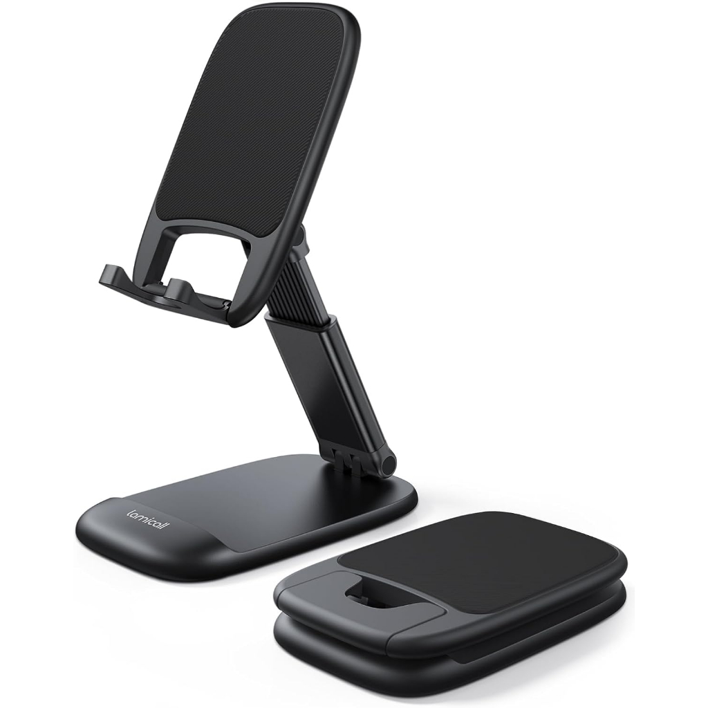 Lamicall Foldable Phone Stand for Desk Height Adjustable Cell Phone  Holder Portable Cellphone Cradle Desktop Dock Compatible with iPhone 13 Pro  Max