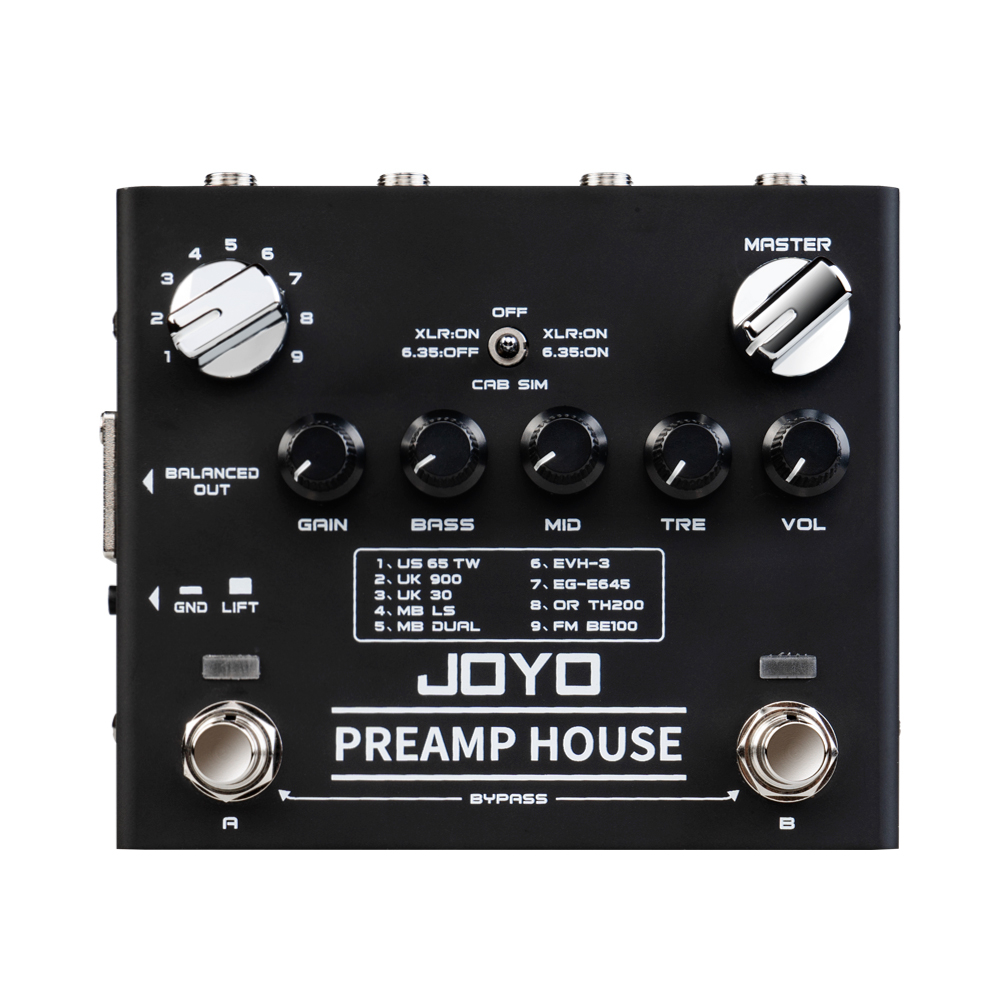 JOYO R15 PREAMP HOUSE Simulator Pedal Buildin 9 Amp's Preamps