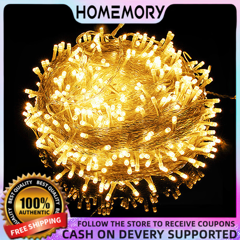 HOMEMORY Christmas Lights Outdoor Waterproof Plug 100 LED 10M String Lights Indoor Outdoor Party