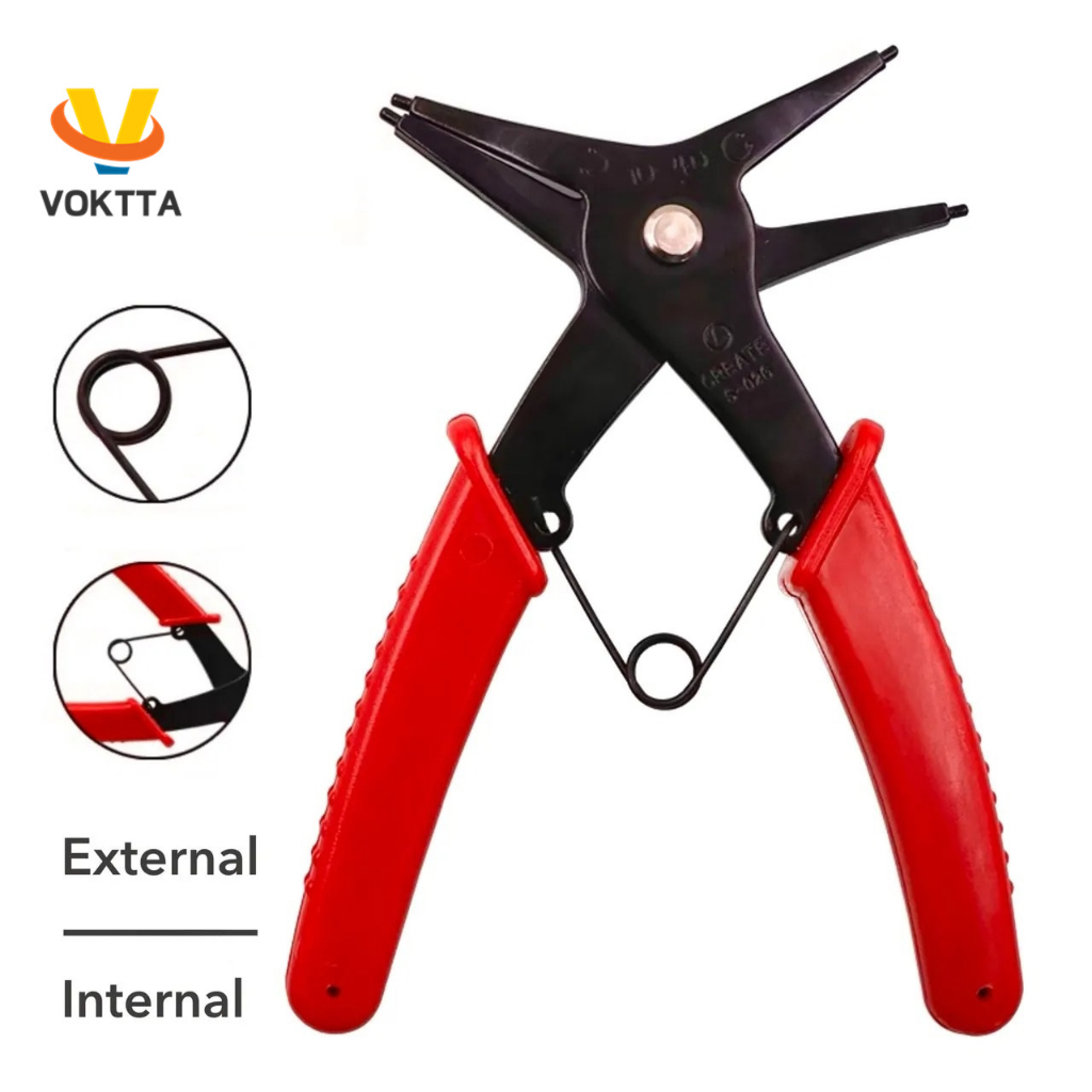 VOKTTA 2 IN 1 Multifunctional Snap Ring Pliers Multi Tools Multi Crimp