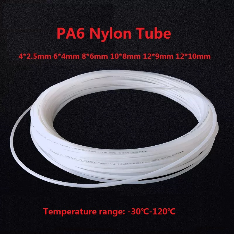 PA Nylon Tube 4/6/8/10/12mm Translucent Hard Pipe Trachea Oil Pipe High