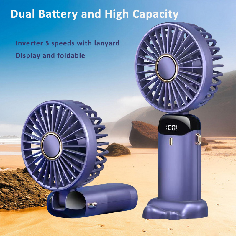 GOED Mini Fan Portable with Battery Indicator 5-speed Neck-Hanging ...