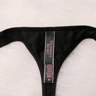 VICTORIA'S SECRET Black Cotton V-String Thong Panty S M L XL 2XL Sexy G- String