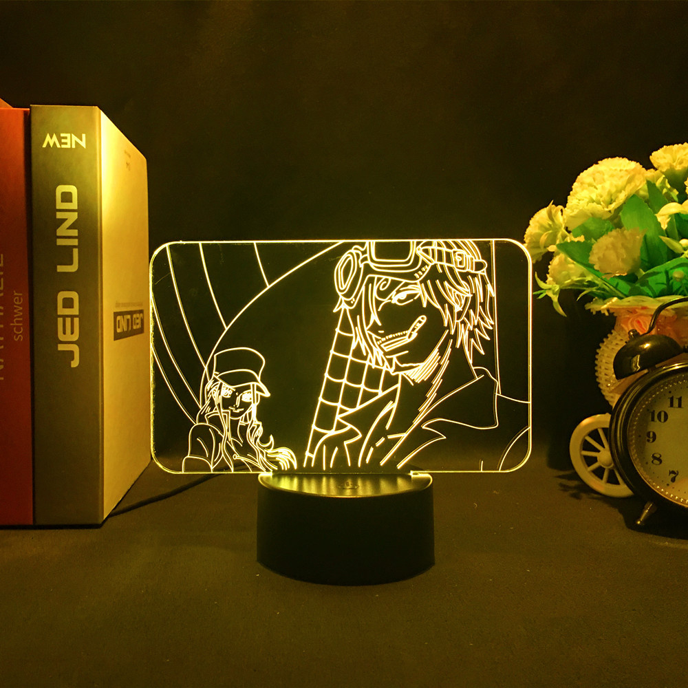 One Piece Anime Figure Night Light Zoro Sanji Toy Action Figure Novelty
