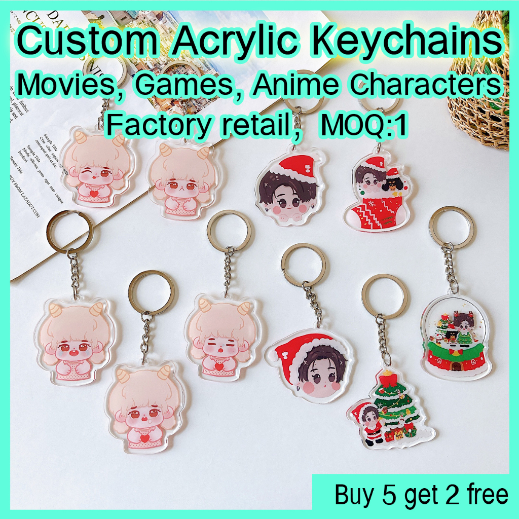 Customer Made Lanyard Key Chain ID Card Badge Holder Acrylic Charm