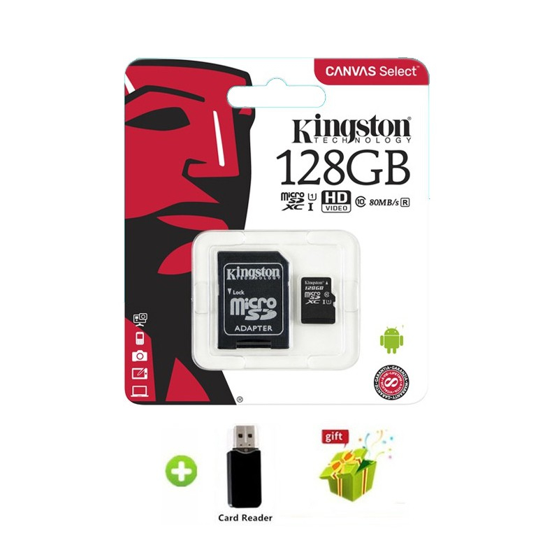 Kingston Memory Card 128GB 32GB Micro SD TF 64GB 256GB MicroSD SDCS2 100MB/S Reading Speed Class 10 Flash Card SD