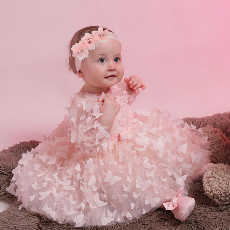 birthday princess dresses for toddlers Kids Girls Glitter Puffy Sequin Princess Birthday Dresses Light blue / 2-3(1-2years)