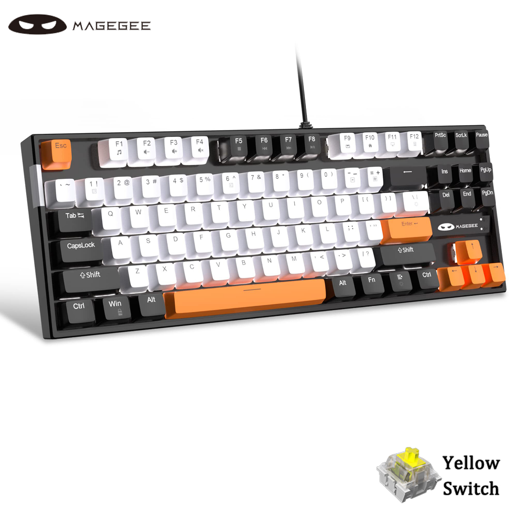 MageGee 75% Mechanical Gaming Keyboard Blue/Red Switch 87 Keys Full ...