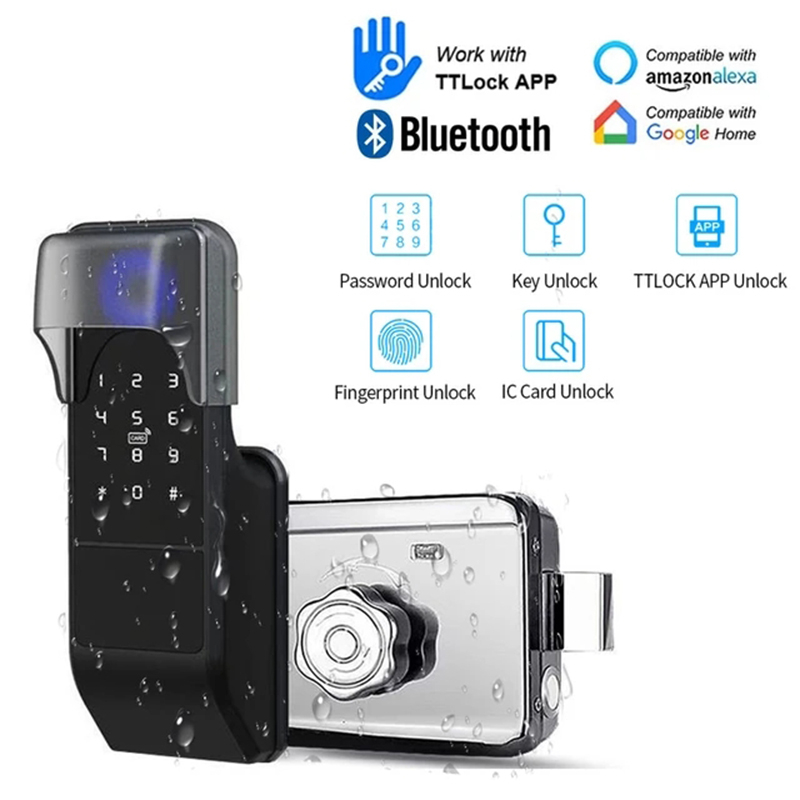 IP65 Waterproof TTLock Fingerprint Smart Door Lock Outdoor Gate ...