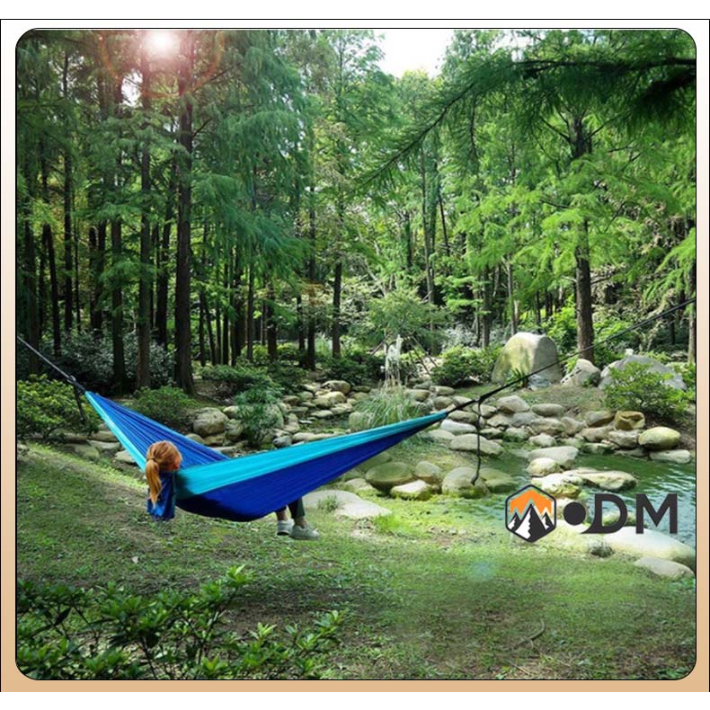 OUTDOORMORE Hammock Duyan 270 x 140CM Portable Camping Cotton Rope ...