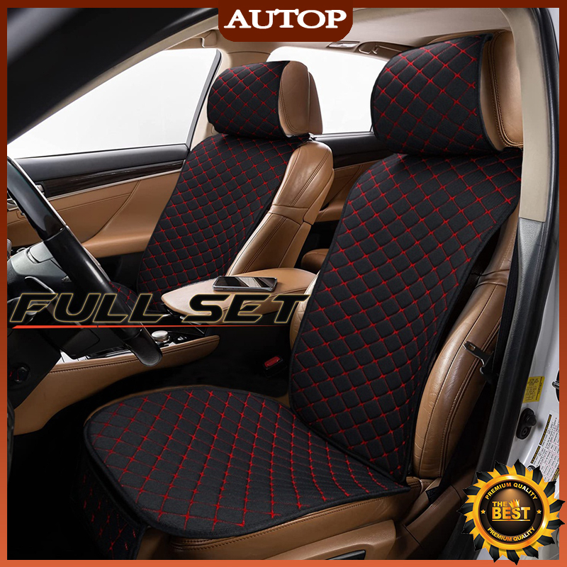 Universal Car Seat Cover Set Flax Seat Cushion for Toyota Vios Wigo